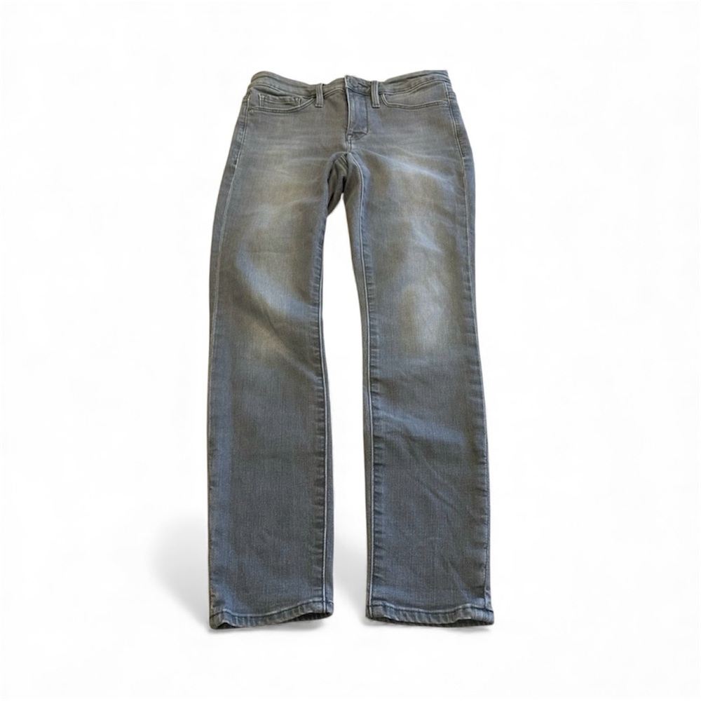 Athleta Sculptek Skinny Denim Jeans Womens 4P Gray Wash Mid Rise Stretch Denim